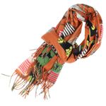 Fashion, accesorii si bijuterii - Femei - Accesorii femei - Esarfe si fulare femei - Esarfa, de dama, Buticcochet, Casmir, 70x170 cm, model cu pisicute, Caramiziu - ES2751 - Infinity.ro