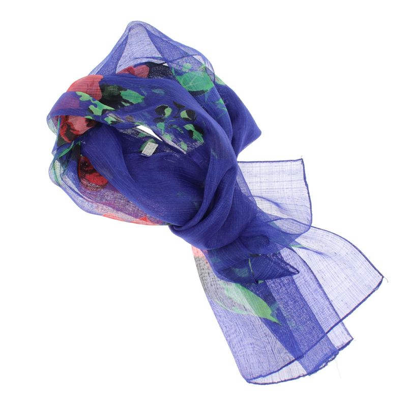 Fashion, accesorii si bijuterii - Femei - Accesorii femei - Esarfe si fulare femei - Esarfa, de dama, Buticcochet, Bleumarin cu trandafiri, 50x160 cm - ES1050 - Infinity.ro