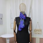 Fashion, accesorii si bijuterii - Femei - Accesorii femei - Esarfe si fulare femei - Esarfa, de dama, Buticcochet, Bleumarin cu trandafiri, 50x160 cm - ES1050 - Infinity.ro