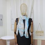 Fashion, accesorii si bijuterii - Femei - Accesorii femei - Esarfe si fulare femei - Esarfa, de dama, Buticcochet, Bleu cu imprimeu floral, 50x160 cm - ES1047 - Infinity.ro