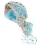 Fashion, accesorii si bijuterii - Femei - Accesorii femei - Esarfe si fulare femei - Esarfa, de dama, Buticcochet, Bleu cu imprimeu floral, 50x160 cm - ES1047 - Infinity.ro