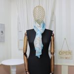 Fashion, accesorii si bijuterii - Femei - Accesorii femei - Esarfe si fulare femei - Esarfa, de dama, Buticcochet, Bleu cu imprimeu floral, 50x160 cm - ES1047 - Infinity.ro