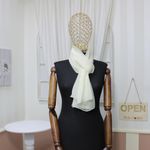 Fashion, accesorii si bijuterii - Femei - Accesorii femei - Esarfe si fulare femei - Esarfa, de dama, Buticcochet, din poliester, Crem, 150x50 cm - ES1028 - Infinity.ro