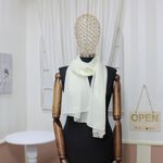 Fashion, accesorii si bijuterii - Femei - Accesorii femei - Esarfe si fulare femei - Esarfa, de dama, Buticcochet, din poliester, Crem, 150x50 cm - ES1028 - Infinity.ro