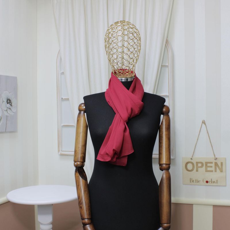 Fashion, accesorii si bijuterii - Femei - Accesorii femei - Esarfe si fulare femei - Esarfa, de dama, Buticcochet, din poliester, Visiniu, 150x50 cm - ES1022 - Infinity.ro