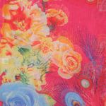 Fashion, accesorii si bijuterii - Femei - Accesorii femei - Esarfe si fulare femei - Esarfa, de dama, Buticcochet, din poliester, Roz cu imprimeu floral multicolor, 150x50 cm - ES1011 - Infinity.ro