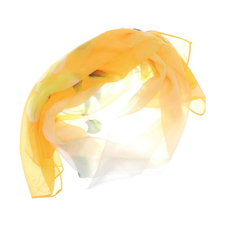Fashion, accesorii si bijuterii - Femei - Accesorii femei - Esarfe si fulare femei - Esarfa, de dama, Buticcochet, din poliester, Portocaliu cu imprimeu floral, 150x50 cm - ES1004 - Infinity.ro