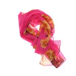 Fashion, accesorii si bijuterii - Femei - Accesorii femei - Esarfe si fulare femei - Esarfa, de dama, Buticcochet, din poliester, imprimeu floral, 50x150 cm, Fucsia - ES2558 - Infinity.ro