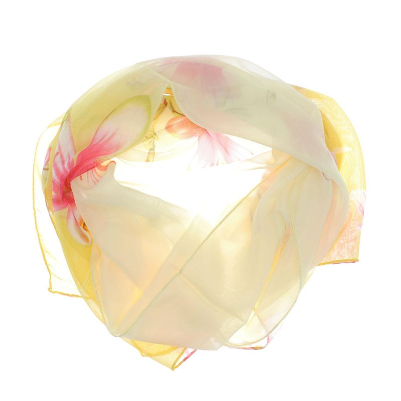 Fashion, accesorii si bijuterii - Femei - Accesorii femei - Esarfe si fulare femei - Esarfa, de dama, Buticcochet, din poliester, Galben cu imprimeu floral, 150x50 cm - ES1001 - Infinity.ro