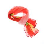 Fashion, accesorii si bijuterii - Femei - Accesorii femei - Esarfe si fulare femei - Esarfa, de dama, Buticcochet, din poliester, imprimeu floral, 50x150 cm, Rosu - ES2555 - Infinity.ro