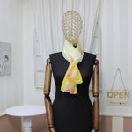 Fashion, accesorii si bijuterii - Femei - Accesorii femei - Esarfe si fulare femei - Esarfa, de dama, Buticcochet, din poliester, Galben cu imprimeu floral, 150x50 cm - ES1001 - Infinity.ro