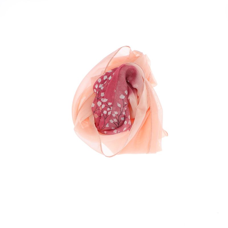 Fashion, accesorii si bijuterii - Femei - Accesorii femei - Esarfe si fulare femei - Esarfa, de dama, Buticcochet, din poliester, imprimeu floral, 50x150 cm, Corai - ES2560 - Infinity.ro