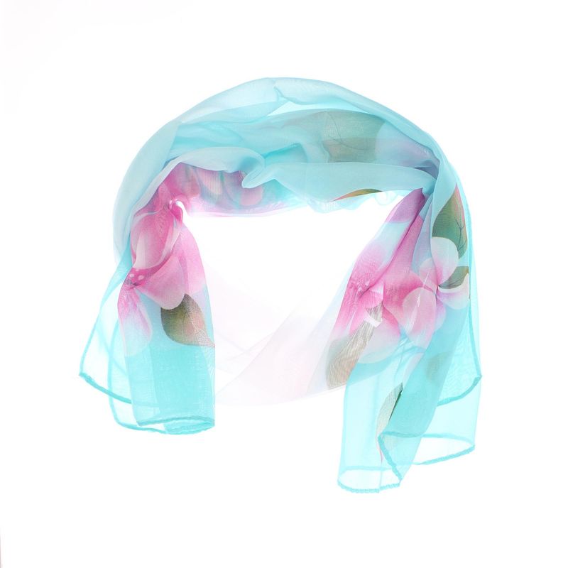 Fashion, accesorii si bijuterii - Femei - Accesorii femei - Esarfe si fulare femei - Esarfa, de dama, Buticcochet, din poliester, imprimeu floral, 50x150 cm, Albastru - ES2554 - Infinity.ro