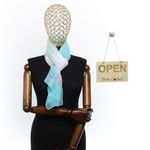 Fashion, accesorii si bijuterii - Femei - Accesorii femei - Esarfe si fulare femei - Esarfa, de dama, Buticcochet, din poliester, imprimeu floral, 50x150 cm, Albastru - ES2554 - Infinity.ro