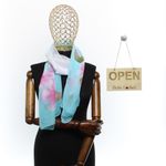 Fashion, accesorii si bijuterii - Femei - Accesorii femei - Esarfe si fulare femei - Esarfa, de dama, Buticcochet, din poliester, imprimeu floral, 50x150 cm, Albastru - ES2554 - Infinity.ro