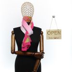 Fashion, accesorii si bijuterii - Femei - Accesorii femei - Esarfe si fulare femei - Esarfa, de dama, Buticcochet, din poliester, imprimeu floral, 50x150 cm, Fucsia - ES2553 - Infinity.ro