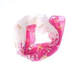 Fashion, accesorii si bijuterii - Femei - Accesorii femei - Esarfe si fulare femei - Esarfa, de dama, Buticcochet, din poliester, imprimeu cu fluturasi, 50x150 cm, Fucsia - ES2549 - Infinity.ro