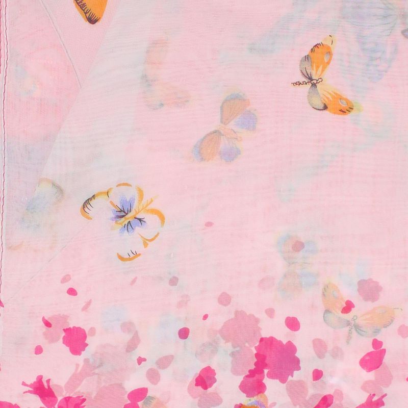 Fashion, accesorii si bijuterii - Femei - Accesorii femei - Esarfe si fulare femei - Esarfa, de dama, Buticcochet, din poliester, imprimeu cu fluturasi, 50x150 cm, Fucsia - ES2549 - Infinity.ro