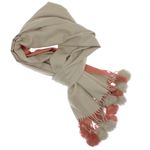 Fashion, accesorii si bijuterii - Femei - Accesorii femei - Esarfe si fulare femei - Esarfa, de dama, Buticcochet, Casmir, Bej / Portocaliu, cu ciucuri, 70x180 cm - ES954 - Infinity.ro