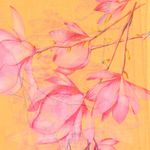 Fashion, accesorii si bijuterii - Femei - Accesorii femei - Esarfe si fulare femei - Esarfa, de dama, Buticcochet, din poliester, imprimeu floral, 50x150 cm, Portocaliu - ES2547 - Infinity.ro
