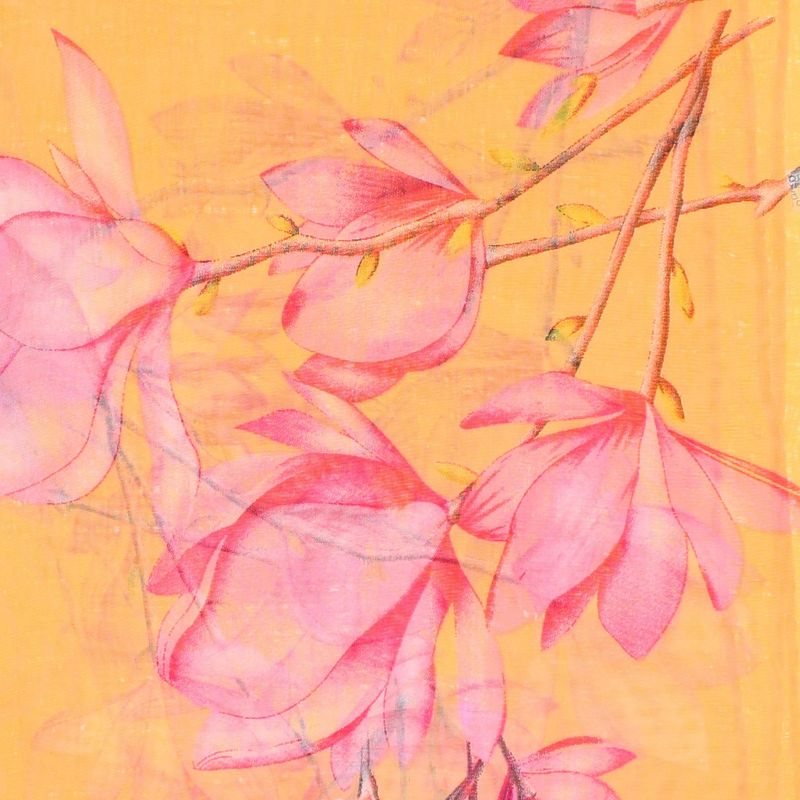 Fashion, accesorii si bijuterii - Femei - Accesorii femei - Esarfe si fulare femei - Esarfa, de dama, Buticcochet, din poliester, imprimeu floral, 50x150 cm, Portocaliu - ES2547 - Infinity.ro