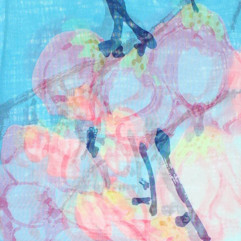 Fashion, accesorii si bijuterii - Femei - Accesorii femei - Esarfe si fulare femei - Esarfa, de dama, Buticcochet, din poliester, imprimeu floral, 50x150 cm, Albastru - ES2545 - Infinity.ro