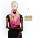 Fashion, accesorii si bijuterii - Femei - Accesorii femei - Esarfe si fulare femei - Esarfa, de dama, Buticcochet, din poliester, imprimeu floral, 50x150 cm, Fucsia - ES2546 - Infinity.ro