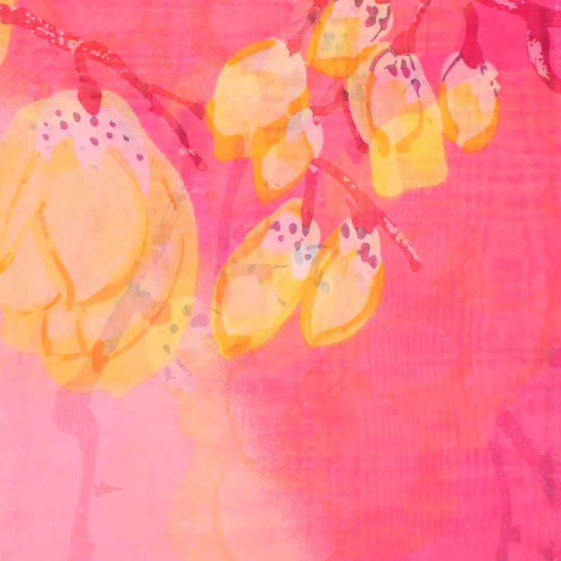 Fashion, accesorii si bijuterii - Femei - Accesorii femei - Esarfe si fulare femei - Esarfa, de dama, Buticcochet, din poliester, imprimeu floral, 50x150 cm, Fucsia - ES2546 - Infinity.ro