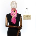 Fashion, accesorii si bijuterii - Femei - Accesorii femei - Esarfe si fulare femei - Esarfa, de dama, Buticcochet, din poliester, imprimeu floral, 50x150 cm, Fucsia - ES2546 - Infinity.ro
