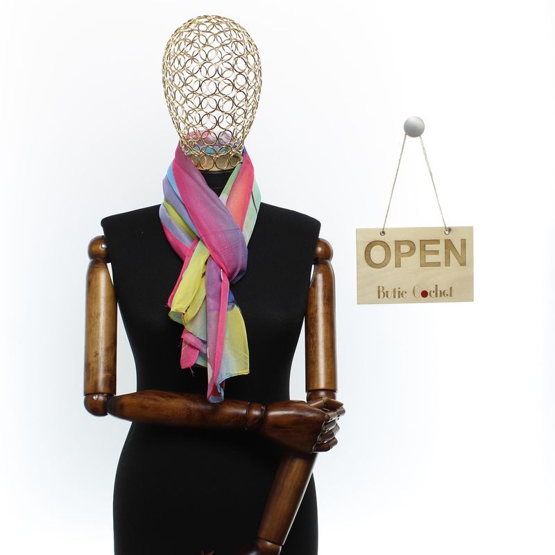 Fashion, accesorii si bijuterii - Femei - Accesorii femei - Esarfe si fulare femei - Esarfa, de dama, Buticcochet, din poliester, imprimeu floral, 50x150 cm, Multicolor - ES2536 - Infinity.ro
