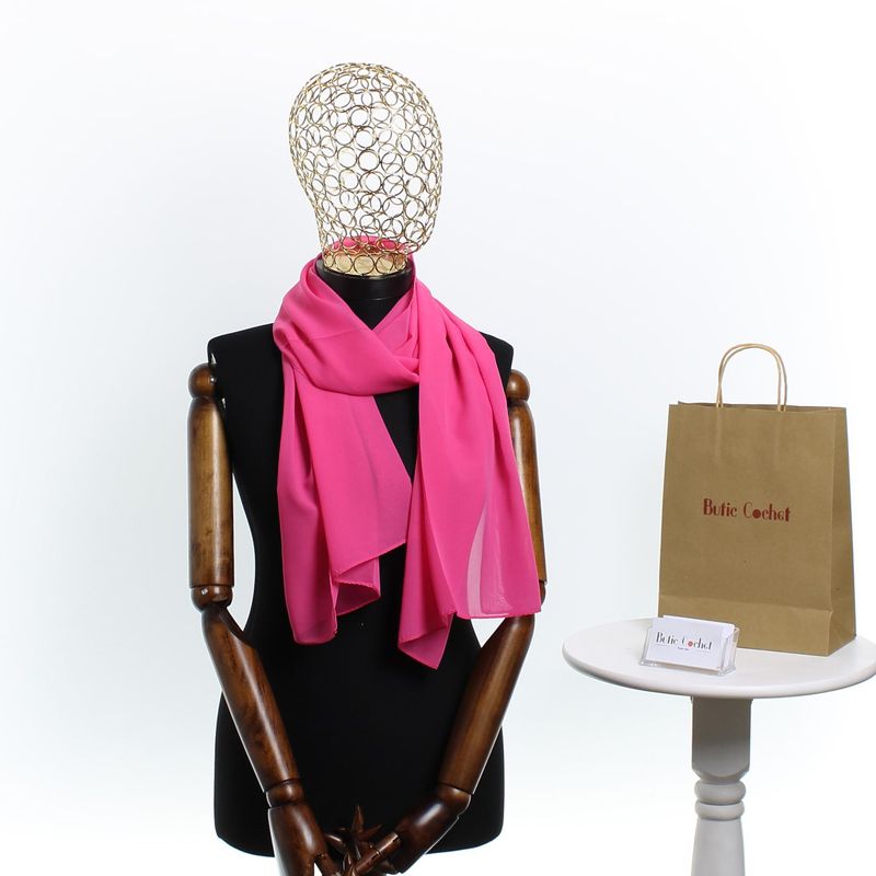 Fashion, accesorii si bijuterii - Femei - Accesorii femei - Esarfe si fulare femei - Esarfa, de dama, Buticcochet, din poliester, 150x50 cm, Roz - ES2263 - Infinity.ro