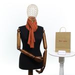 Fashion, accesorii si bijuterii - Femei - Accesorii femei - Esarfe si fulare femei - Esarfa, de dama, Buticcochet, din poliester, model uni, 50x150 cm, Caramiziu - ES2260 - Infinity.ro