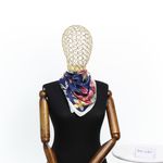 Fashion, accesorii si bijuterii - Femei - Accesorii femei - Esarfe si fulare femei - Esarfa, de dama, 70 x 70 cm, Buticcochet, model floral, Bleumarin - ES2245 - Infinity.ro