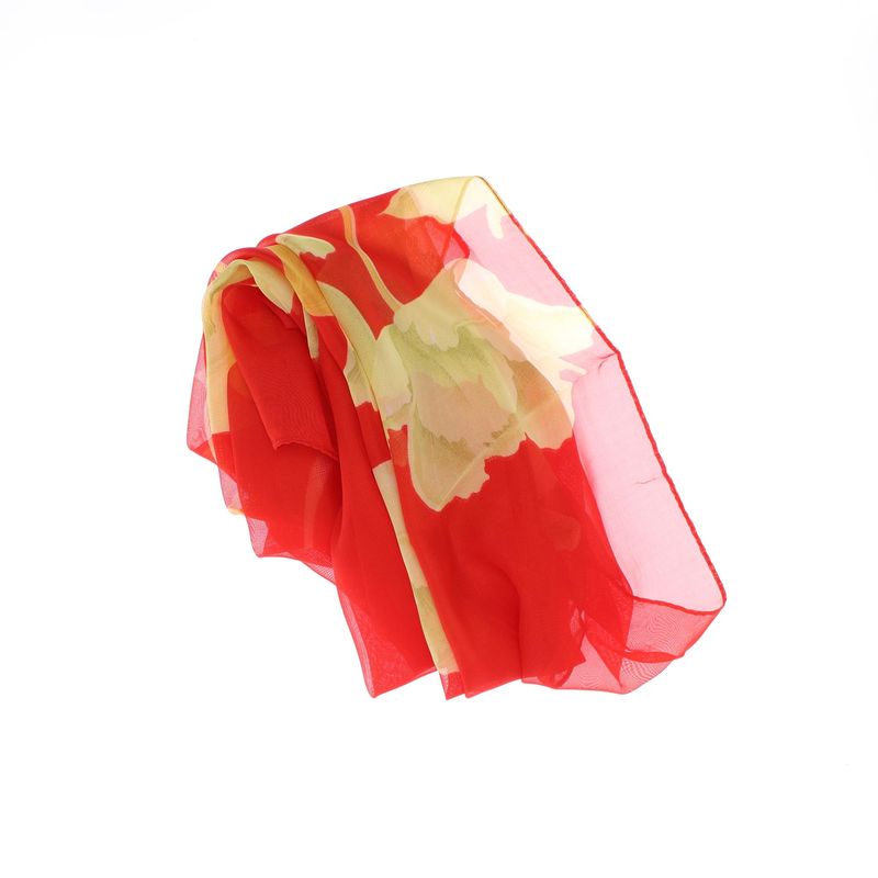 Fashion, accesorii si bijuterii - Femei - Accesorii femei - Esarfe si fulare femei - Esarfa, de dama, Buticcochet, din poliester, imprimeu floral, 50x150 cm, Rosu - ES2535 - Infinity.ro