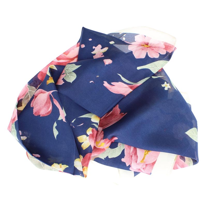 Fashion, accesorii si bijuterii - Femei - Accesorii femei - Esarfe si fulare femei - Esarfa, de dama, 70 x 70 cm, Buticcochet, model floral, Bleumarin - ES2245 - Infinity.ro