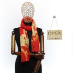 Fashion, accesorii si bijuterii - Femei - Accesorii femei - Esarfe si fulare femei - Esarfa, de dama, Buticcochet, din poliester, imprimeu floral, 50x150 cm, Rosu - ES2535 - Infinity.ro