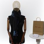 Fashion, accesorii si bijuterii - Femei - Accesorii femei - Esarfe si fulare femei - Esarfa, de dama, Buticcochet, Casmir, cu franjuri, model stilizat, 60x180 cm, Bleumarin - ES2335 - Infinity.ro