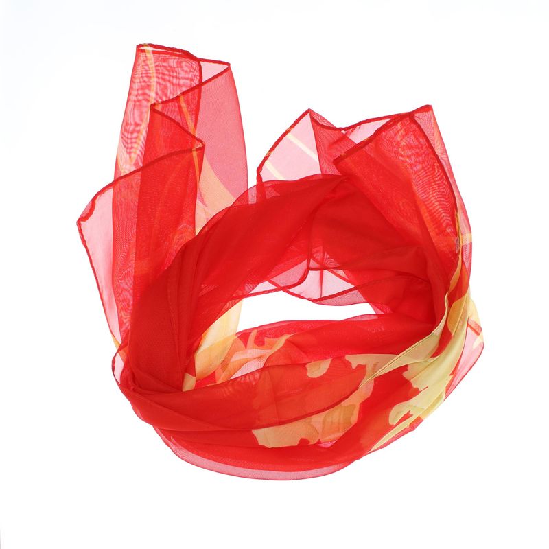 Fashion, accesorii si bijuterii - Femei - Accesorii femei - Esarfe si fulare femei - Esarfa, de dama, Buticcochet, din poliester, imprimeu floral, 50x150 cm, Rosu - ES2535 - Infinity.ro