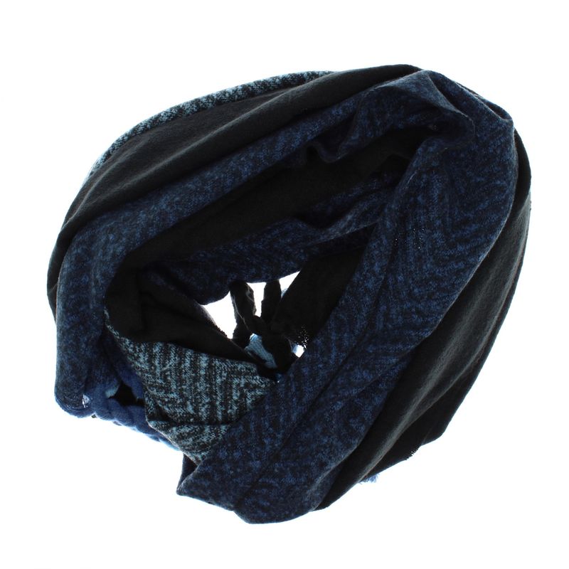 Fashion, accesorii si bijuterii - Femei - Accesorii femei - Esarfe si fulare femei - Esarfa, de dama, Buticcochet, Casmir, cu franjuri, model stilizat, 60x180 cm, Bleumarin - ES2335 - Infinity.ro