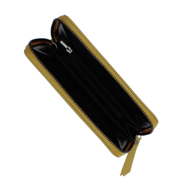 Fashion, accesorii si bijuterii - Femei - Accesorii femei - Portofele femei - Portofel de dama, din piele ecologica, Buticcochet, Galben cu un fermoar, 19x10x3 cm - PR549 - Infinity.ro