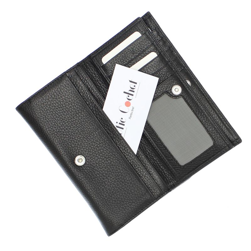 Fashion, accesorii si bijuterii - Femei - Accesorii femei - Portofele femei - Portofel de dama, din piele naturala, Karali, 17.5x10x2.5 cm, Negru - PR619 - Infinity.ro