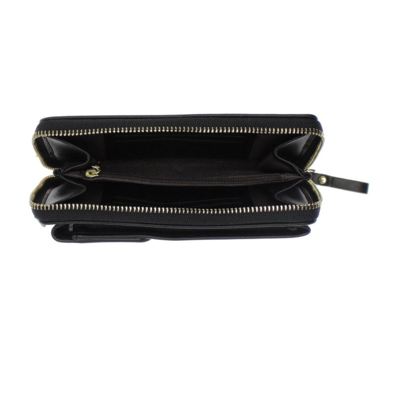 Fashion, accesorii si bijuterii - Femei - Accesorii femei - Portofele femei - Portofel de dama, din piele ecologica, Buticcochet, Negru cu bareta detasabila, 19x10x4 cm - PR563 - Infinity.ro