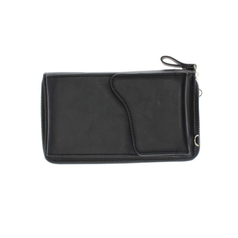 Fashion, accesorii si bijuterii - Femei - Accesorii femei - Portofele femei - Portofel de dama, din piele ecologica, Buticcochet, Negru cu bareta detasabila, 19x10x4 cm - PR563 - Infinity.ro