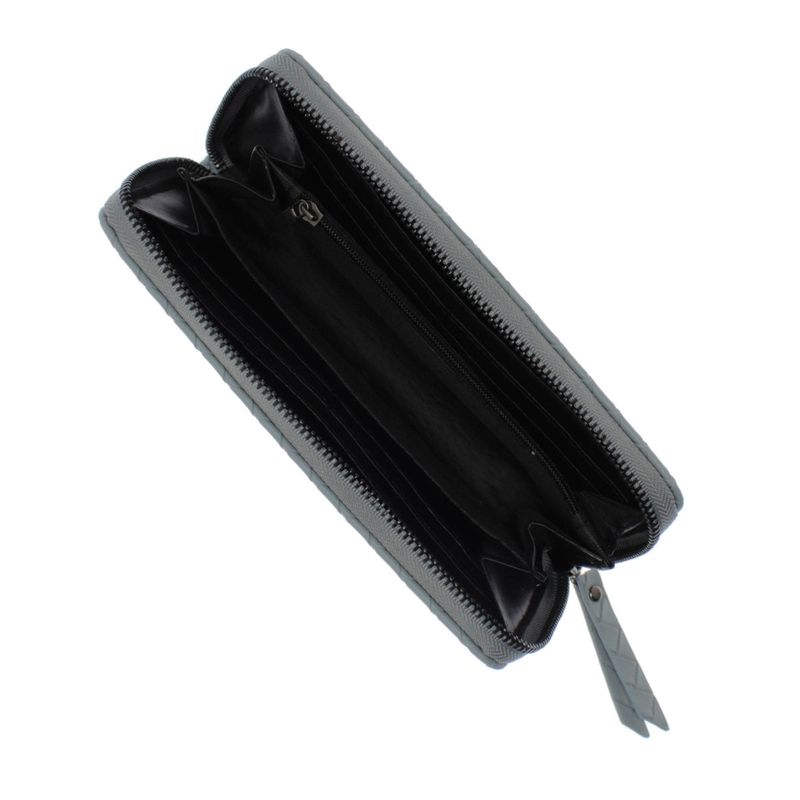 Fashion, accesorii si bijuterii - Femei - Accesorii femei - Portofele femei - Portofel de dama, din piele ecologica, Buticcochet, Gri cu un fermoar, 19x10x3 cm - PR555 - Infinity.ro