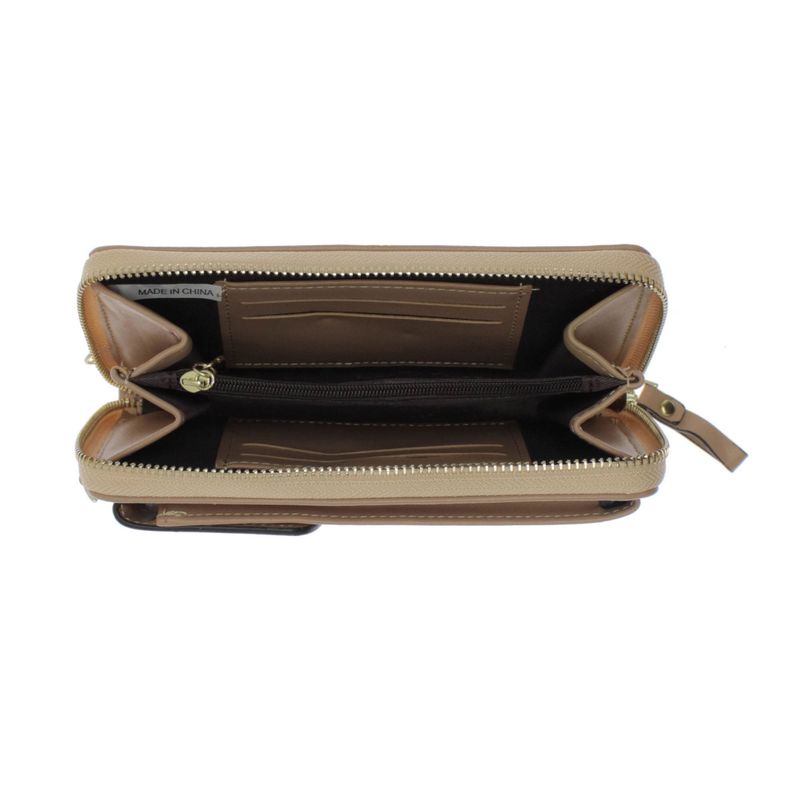 Fashion, accesorii si bijuterii - Femei - Accesorii femei - Portofele femei - Portofel de dama, din piele ecologica, Buticcochet, Bej cu bareta detasabila, 19x10x4 cm - PR565 - Infinity.ro