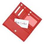 Fashion, accesorii si bijuterii - Femei - Accesorii femei - Portofele femei - Portofel de dama, din piele naturala, Karali, 17.5x10x2.5 cm, Rosu - PR618 - Infinity.ro