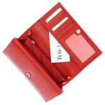 Fashion, accesorii si bijuterii - Femei - Accesorii femei - Portofele femei - Portofel de dama, din piele naturala, Karali, 17.5x10x2.5 cm, Rosu - PR618 - Infinity.ro