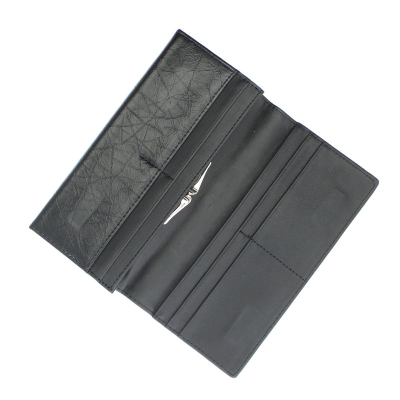 Fashion, accesorii si bijuterii - Femei - Accesorii femei - Portofele femei - Portofel de dama, din piele ecologica, Buticcochet, cu capse si detalii aurii, 19x9x3 cm, Negru - PR843 - Infinity.ro