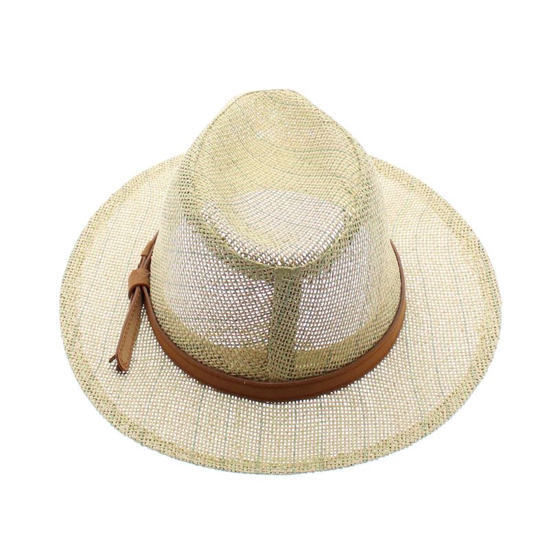 Fashion, accesorii si bijuterii - Barbati - Accesorii barbati - Caciuli si sepci barbati - Palarie de soare, barbati, ButicCochet, 100% paie de hartie, cu banda decorativa, Bej - PAL559 - Infinity.ro