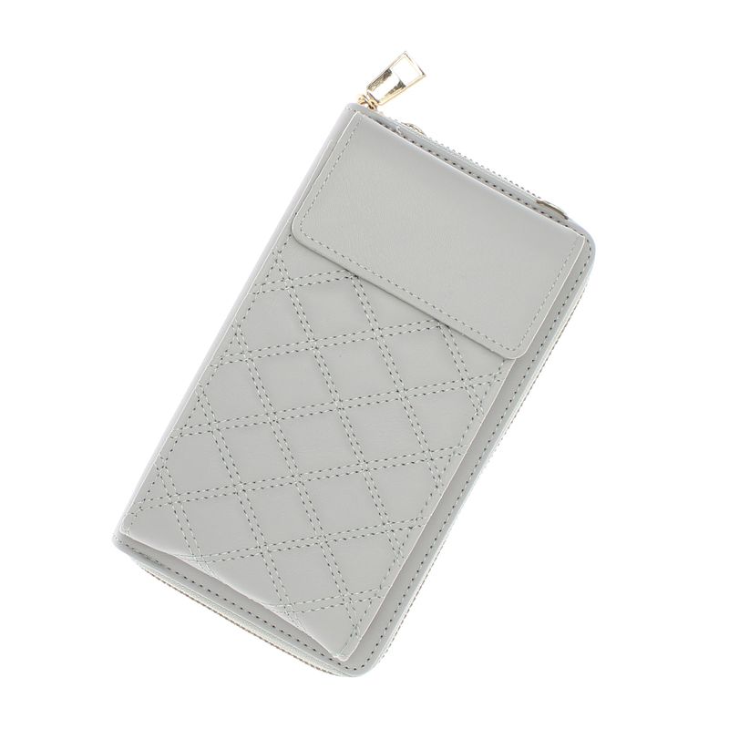 Fashion, accesorii si bijuterii - Femei - Accesorii femei - Portofele femei - Portofel dama, din piele ecologica, ButicCochet, 18 x11x4 cm, cu aspect matlasat, Gri - PR780 - Infinity.ro